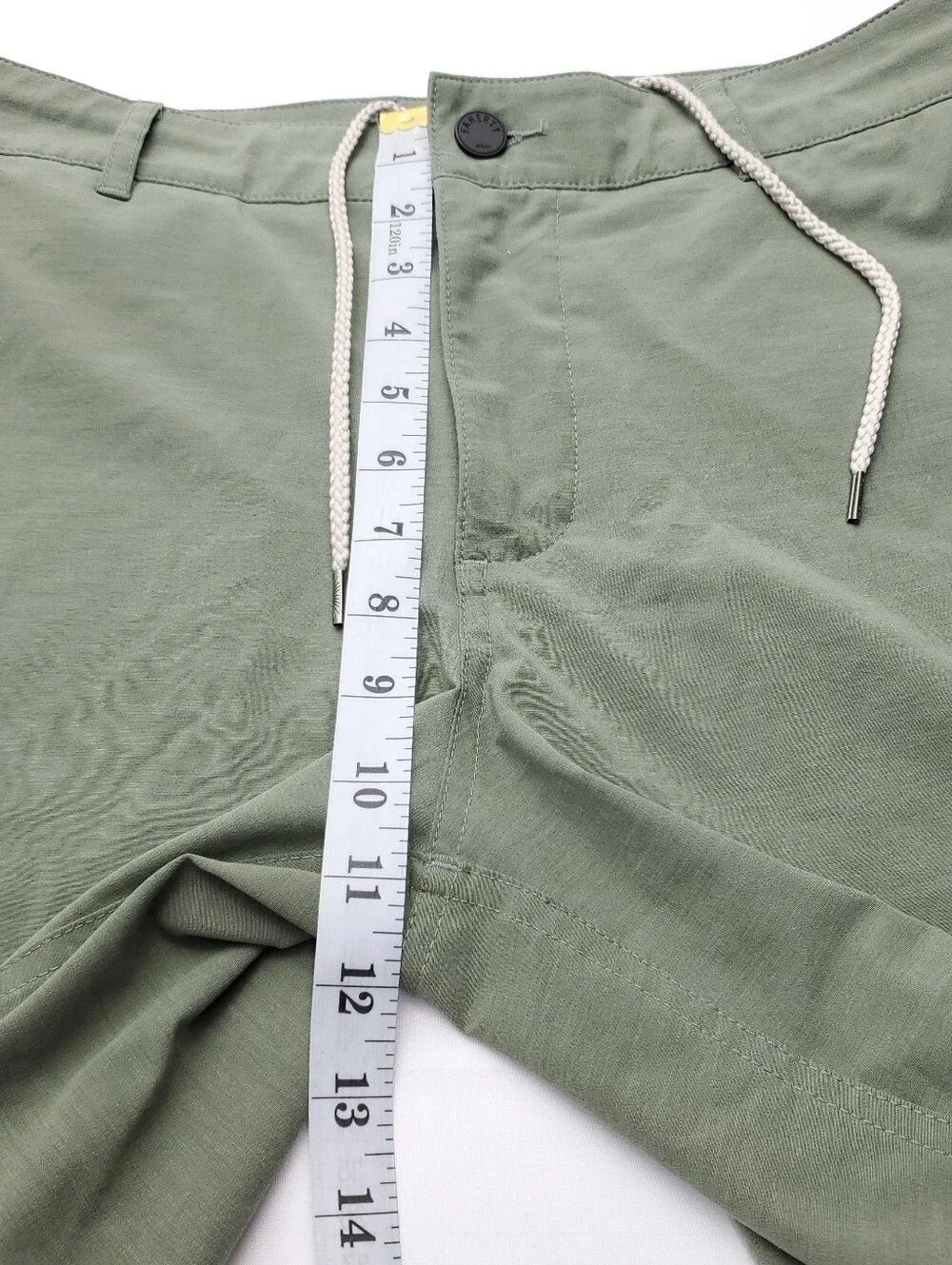 Faherty All Day Shorts Performance 9” Sage/Green Chino Belt Loop Preppy Size 30